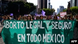 Manifestación a favor del aborto en la capital mexicana. 